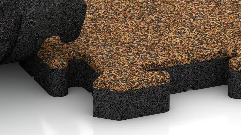 Interlocking puzzle joint with gently rounded bevel