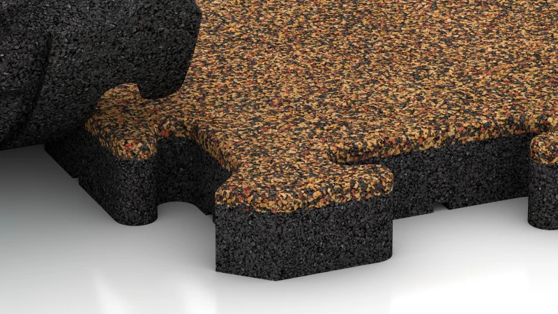 Jigsaw interlock with slight rounded bevel