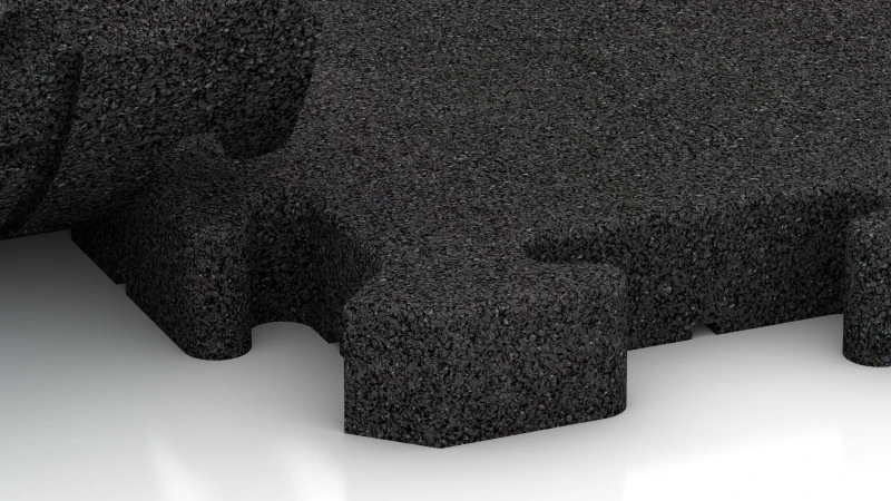 Jigsaw interlock with slight rounded bevel