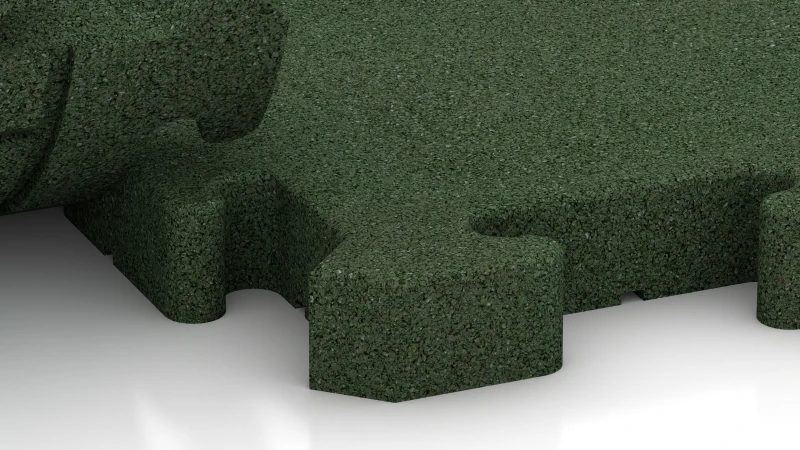 Jigsaw interlock with slight rounded bevel