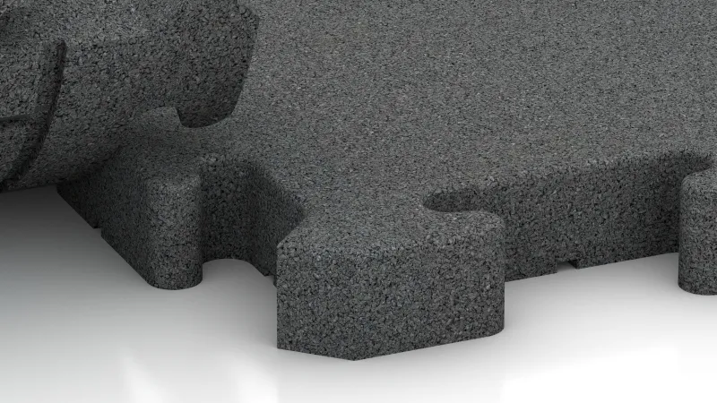 Interlocking puzzle joint with gently rounded bevel