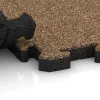 Großaufnahme vom Verbindungssystem von WARCO-Boden 3419 - Fitness Floor Protection Mat HD im Farbdesign Rattan Lounge. Abmessungen 1000 x 1000 x 40 mm.