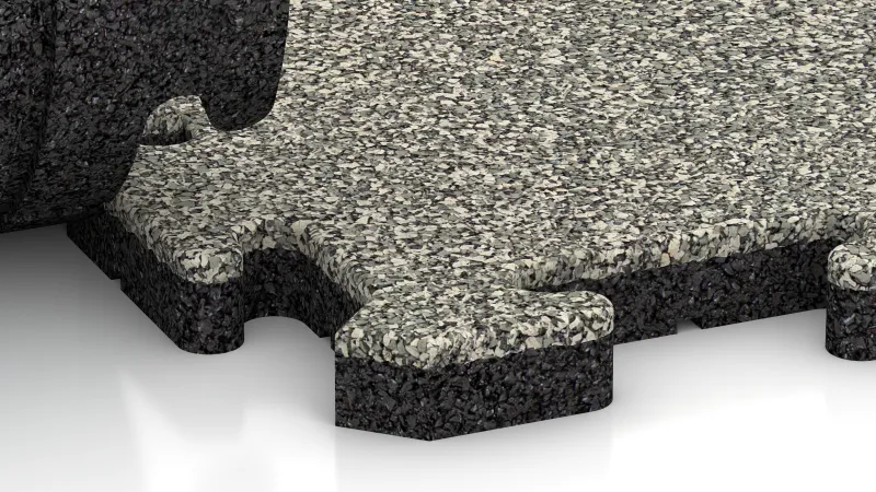 Interlocking puzzle joint with gently rounded bevel