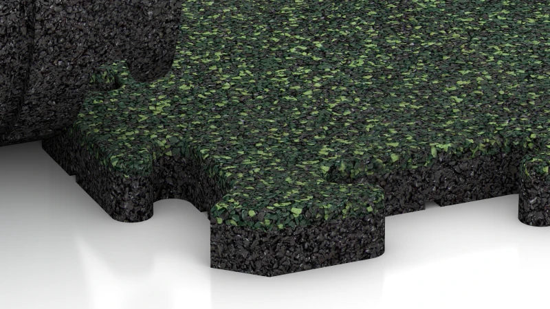 Jigsaw interlock with slight rounded bevel