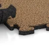 Großaufnahme vom Verbindungssystem von WARCO-Boden 4116 - Rubber sports surface HD im Farbdesign Rattan Lounge. Abmessungen 500 x 500 x 30 mm.