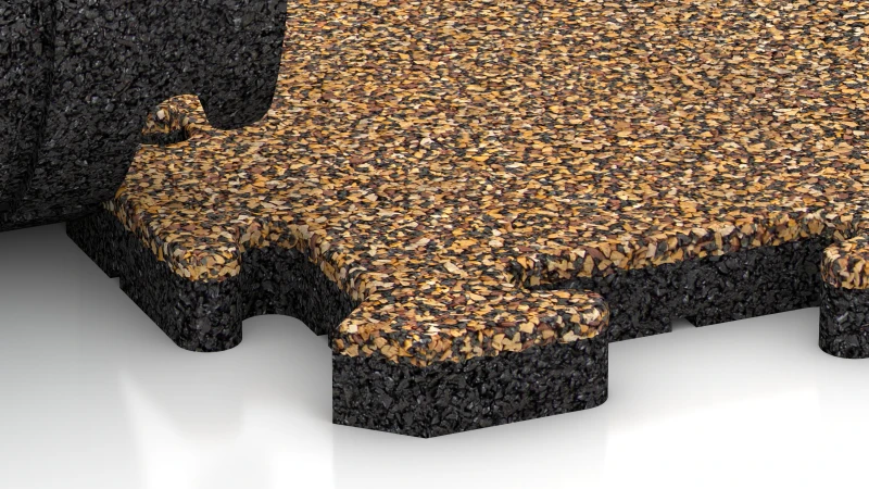 Jigsaw interlock with slight rounded bevel