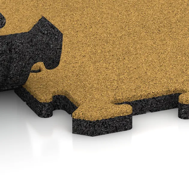 Großaufnahme vom Verbindungssystem von WARCO-Boden 5293 - Pool Decking Tile im Farbdesign Lemon Yellow. Abmessungen 500 x 500 x 30 mm.