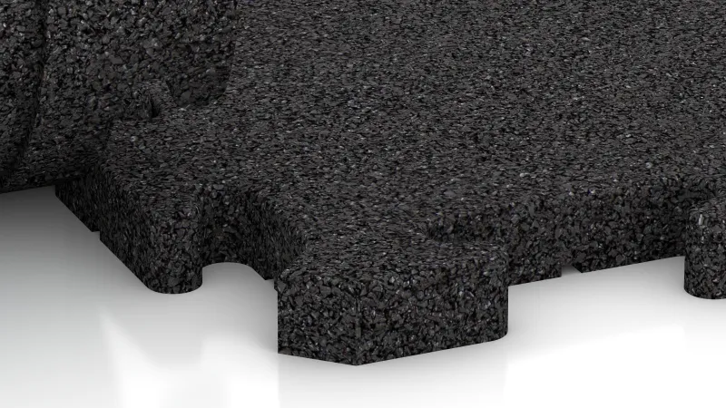 Interlocking puzzle joint with gently rounded bevel