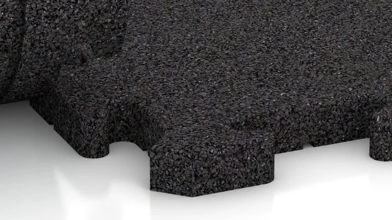 Jigsaw interlock with slight rounded bevel