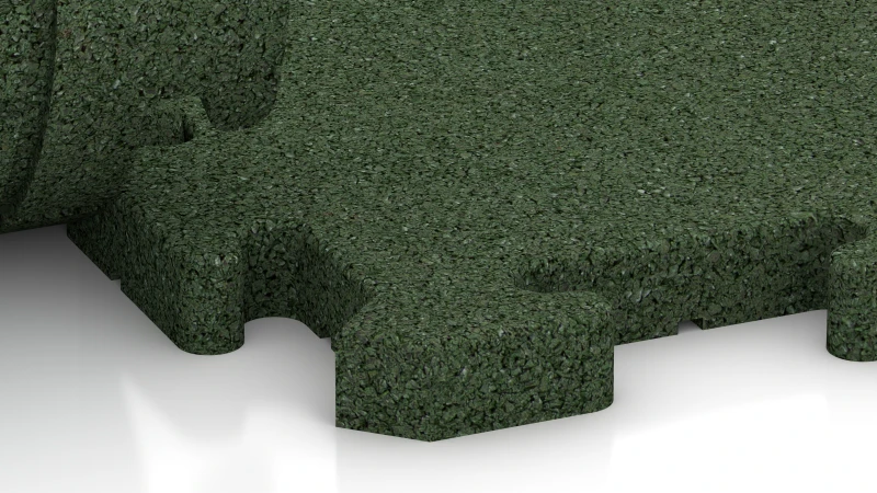 Jigsaw interlock with slight rounded bevel