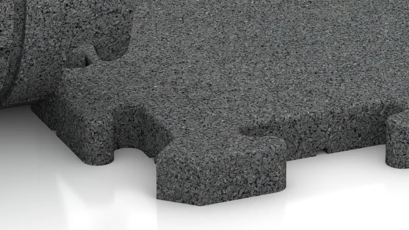 Interlocking puzzle joint with gently rounded bevel