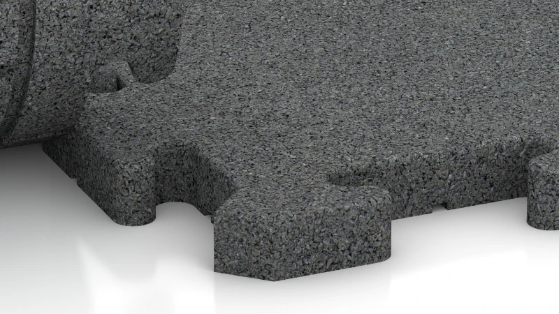 Jigsaw interlock with slight rounded bevel