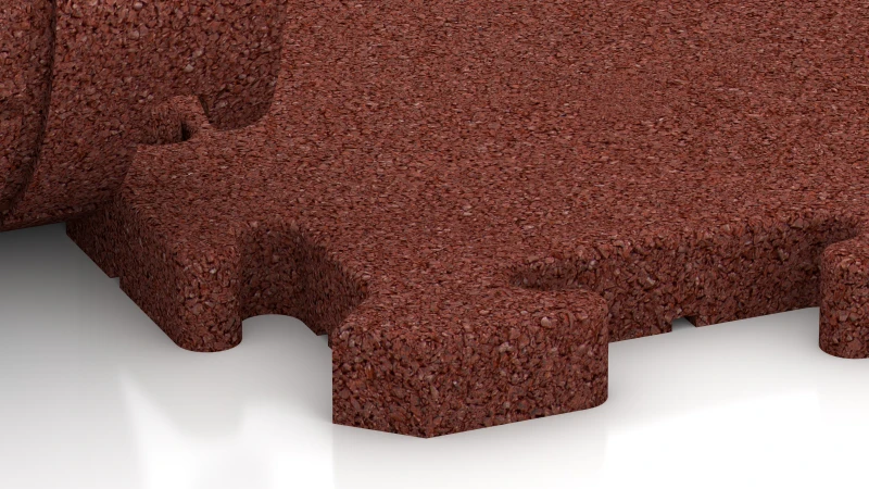 Jigsaw interlock with slight rounded bevel