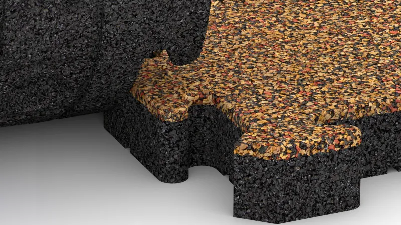 Interlocking puzzle joint with gently rounded bevel