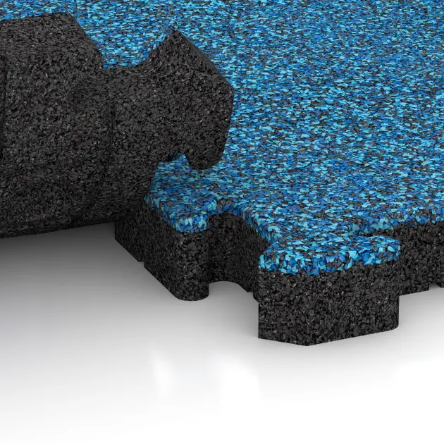 Großaufnahme vom Verbindungssystem von WARCO-Boden 3027 - Outdoor click tile im Farbdesign Atlantic. Abmessungen 500 x 500 x 50 mm.