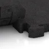 Großaufnahme vom Verbindungssystem von WARCO-Boden 3132 - Outdoor click tile im Farbdesign Anthracite. Abmessungen 500 x 500 x 50 mm.