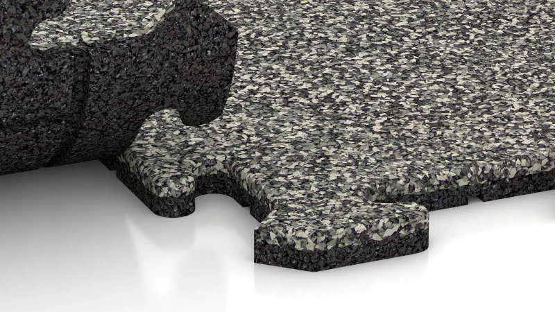 Jigsaw interlock with slight rounded bevel