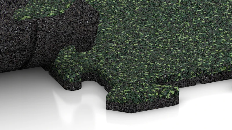 Jigsaw interlock with slight rounded bevel