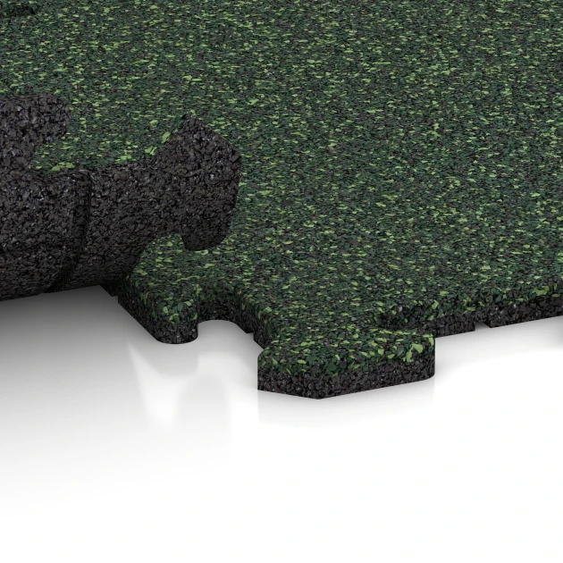 Großaufnahme vom Verbindungssystem von WARCO-Boden 0050 - Balcony tile im Farbdesign English Lawn. Abmessungen 50 x 50 x 1,8 cm | 0,25 m².