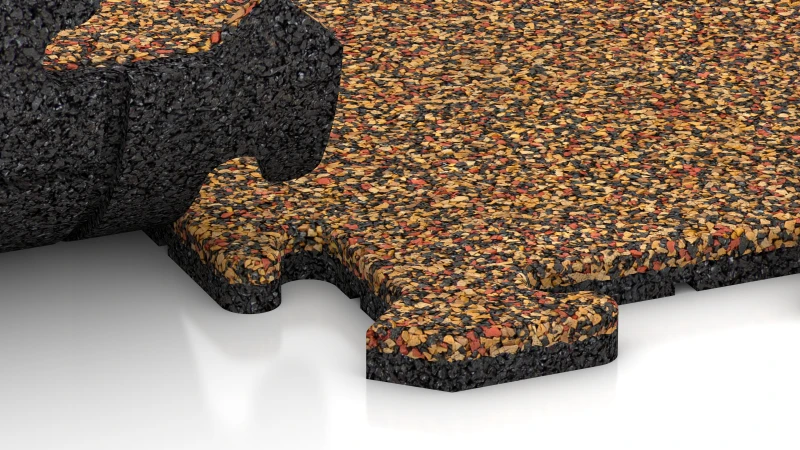 Interlocking puzzle joint with gently rounded bevel