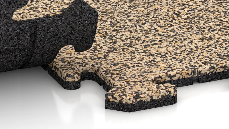 Jigsaw interlock with slight rounded bevel