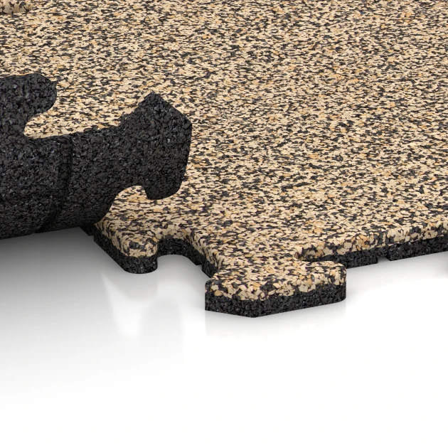 Großaufnahme vom Verbindungssystem von WARCO-Boden 0040 - Balcony tile im Farbdesign Travertine. Abmessungen 50 x 50 x 1,8 cm | 0,25 m².