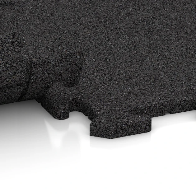 Großaufnahme vom Verbindungssystem von WARCO-Boden 6102 - Indoor click tile im Farbdesign Anthracite. Abmessungen 50 x 50 x 1,8 cm | 0,25 m².