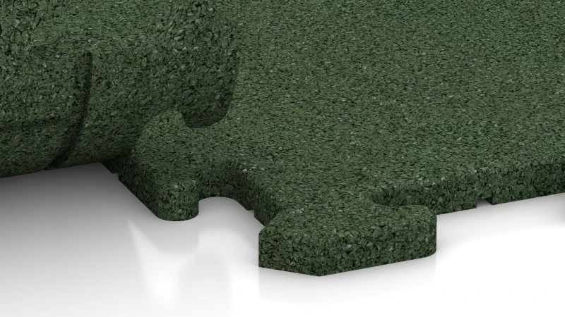 Jigsaw interlock with slight rounded bevel