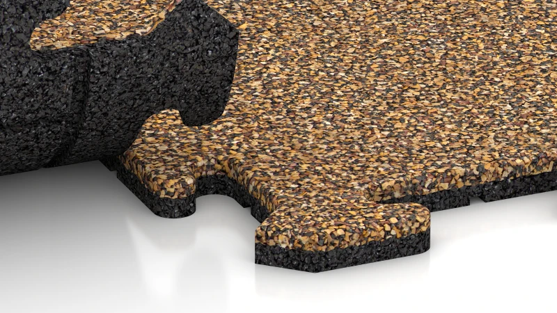 Interlocking puzzle joint with gently rounded bevel