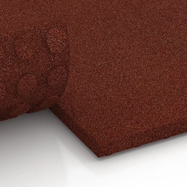 Großaufnahme vom Verbindungssystem von WARCO-Boden 6647 -  im Farbdesign Brick red. Abmessungen 100 x 50 x 4 cm.