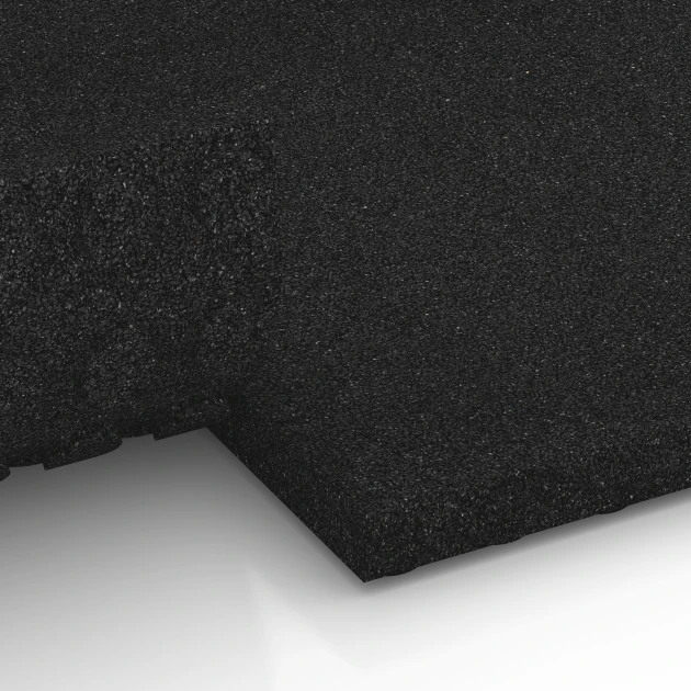 Großaufnahme vom Verbindungssystem von WARCO-Boden 6648 - Stable Comfort Tile im Farbdesign Anthracite. Abmessungen 100 x 50 x 5 cm.