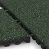 Großaufnahme vom Verbindungssystem von WARCO-Boden 5358 - Playground safety tile im Farbdesign English Lawn. Abmessungen 500 x 500 x 50 mm.