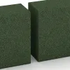 Großaufnahme vom Verbindungssystem von WARCO-Boden 2600 - Rubber kerbstone (Solid step) im Farbdesign Grass Green. Abmessungen 1000 x 300 x 150 mm.
