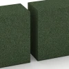 Großaufnahme vom Verbindungssystem von WARCO-Boden 7030 - Rubber granulate block step im Farbdesign Grass green. Abmessungen 100 x 30 x 15 cm.