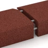 Großaufnahme vom Verbindungssystem von WARCO-Boden 2606 - Rubber Edge Liner im Farbdesign Brick red. Abmessungen 100 x 40 cm | 4,5/14,5 cm.