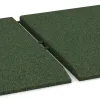 Großaufnahme vom Verbindungssystem von WARCO-Boden 0423 - Edge tile (one chamfered side) im Farbdesign Grass Green. Abmessungen 500 x 500 x 30 mm.