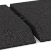 Großaufnahme vom Verbindungssystem von WARCO-Boden 0449 - Edge tile (one chamfered side) im Farbdesign Anthracite. Abmessungen 500 x 500 x 65 mm.