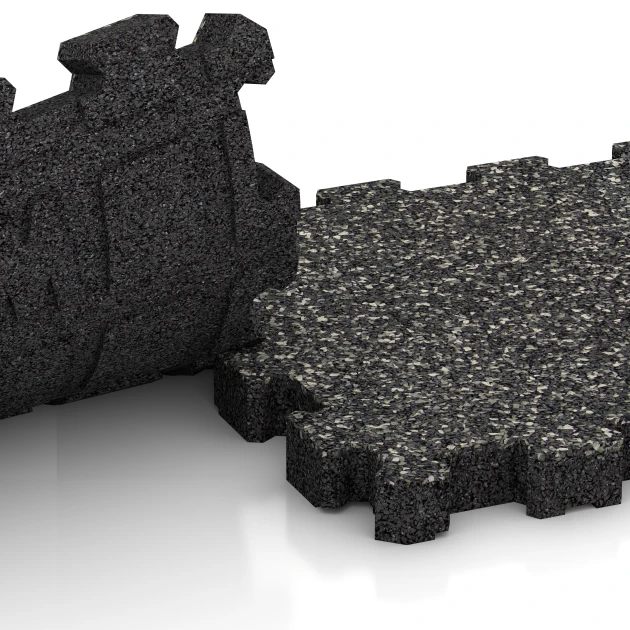 Großaufnahme vom Verbindungssystem von WARCO-Boden 6104 - Pool Decking Tile Seamless im Farbdesign Dark Grey Granite. Abmessungen 30,6 x 30,6 x 3 cm | 0,094 m².