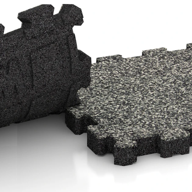 Großaufnahme vom Verbindungssystem von WARCO-Boden 4268 - Deck tile im Farbdesign Grey Granite. Abmessungen 30,6 x 30,6 x 3 cm | 0,094 m².