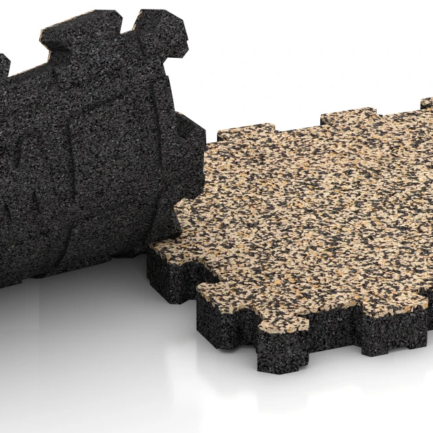 Großaufnahme vom Verbindungssystem von WARCO-Boden 6108 - Pool Decking Tile Seamless im Farbdesign Travertine. Abmessungen 30,6 x 30,6 x 3 cm | 0,094 m².