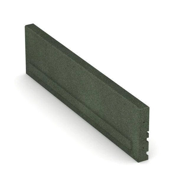 Großaufnahme vom Verbindungssystem von WARCO-Boden 3786 - Rubber Kerb im Farbdesign Grass green. Abmessungen 100 × 5 × 25 cm.