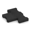 Großaufnahme vom Verbindungssystem von WARCO-Boden 3845 - Rubber H-block paving im Farbdesign Anthracite. Abmessungen 200 x 165 x 43 mm.