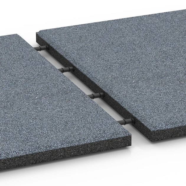 Großaufnahme vom Verbindungssystem von WARCO-Boden 6185 - Dog resting mat im Farbdesign Graphite grey. Abmessungen 50 x 50 x 3 cm | 0,25 m².