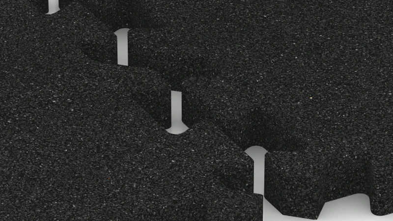 Jigsaw interlock with slight rounded bevel
