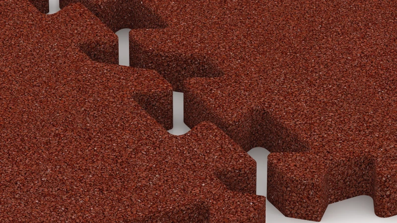 Jigsaw interlock with slight rounded bevel