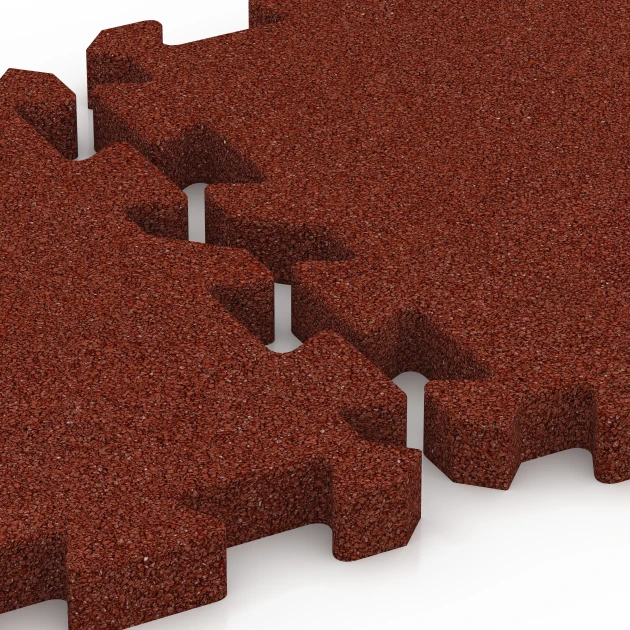 Großaufnahme vom Verbindungssystem von WARCO-Boden 6626 - Pool base tile im Farbdesign Brick red. Abmessungen 50 x 50 x 4 cm | 0,25 m².