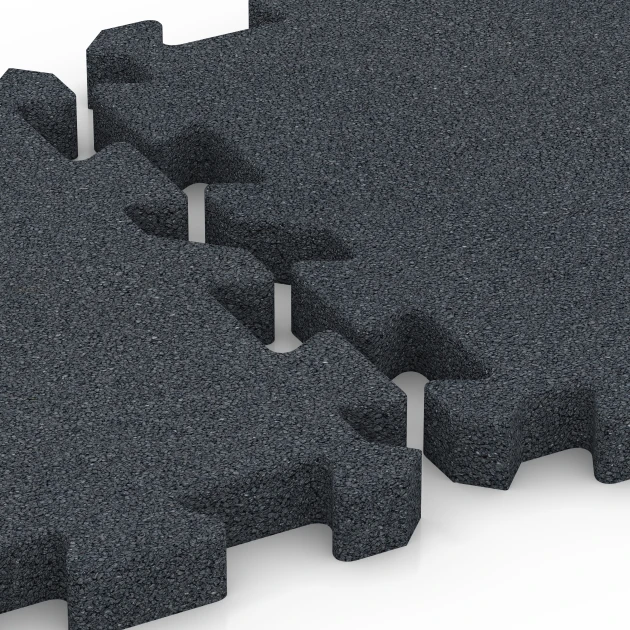Großaufnahme vom Verbindungssystem von WARCO-Boden 6633 - Rubber patio tile im Farbdesign Slate grey. Abmessungen 50 x 50 x 4 cm | 0,25 m².