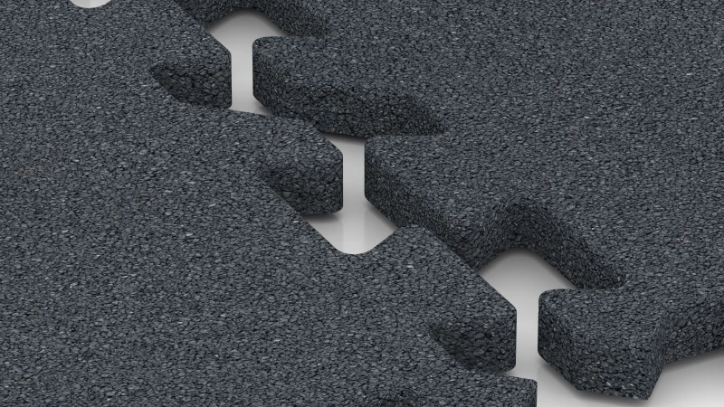 Jigsaw interlock with slight rounded bevel