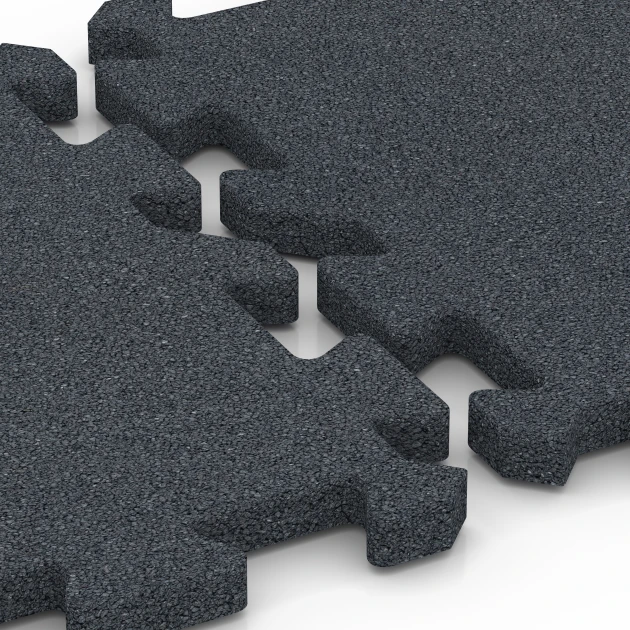 Großaufnahme vom Verbindungssystem von WARCO-Boden 6993 - Sports court tile im Farbdesign Slate grey. Abmessungen 50 x 50 x 3 cm | 0,25 m².