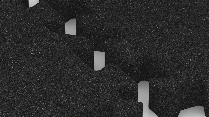 Jigsaw interlock with slight rounded bevel